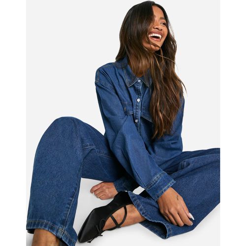 Jeans a gamba ampia Basics a vita alta - boohoo - Modalova