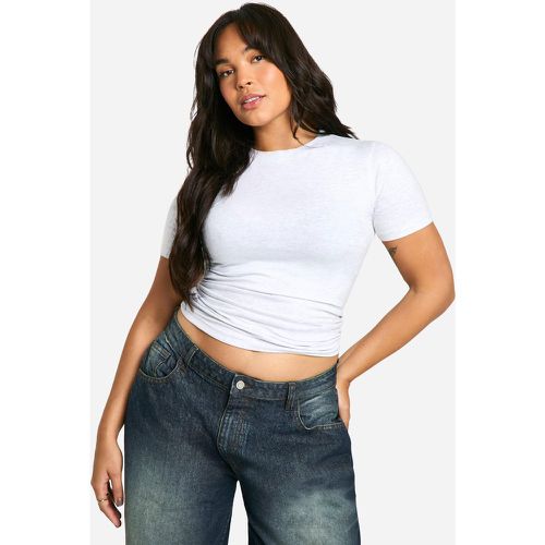 T-shirt a girocollo Plus Size sagomata in cotone - boohoo - Modalova