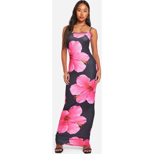 Vestito maxi semi-trasparente a fiori con trama e spalline - boohoo - Modalova