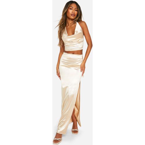 Disco Maxi Skirt, Beige - boohoo - Modalova