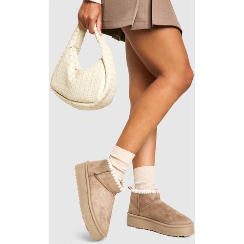 Botas De Plataforma Cómodas, Beige - boohoo - Modalova