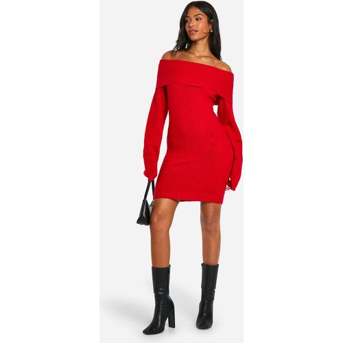 Vestido Jersey Tall Mini De Canalé Con Escote Bardot - boohoo - Modalova