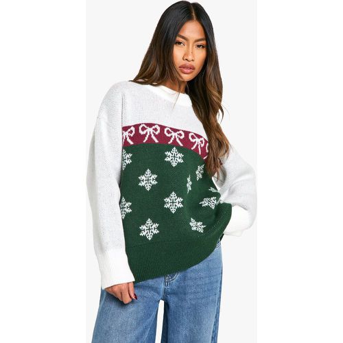 Jersey Premium Oversize Navideño De Punto Con Grecas - boohoo - Modalova