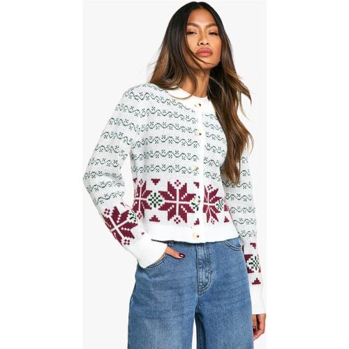 Maglione natalizio Premium oversize in maglia con motivi Fairisle - boohoo - Modalova