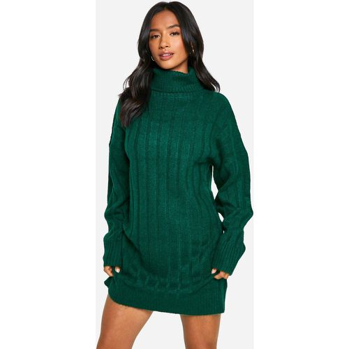 Vestido Jersey Petite De Canalé Suave Con Cuello Vuelto - boohoo - Modalova