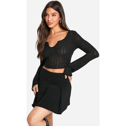 Top con trama e intaglio frontale - boohoo - Modalova