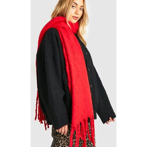 Bufanda Oversize Gruesa Con Flecos - boohoo - Modalova