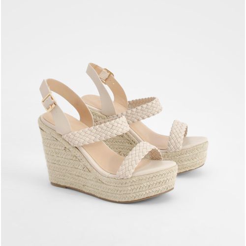 Woven Strap Espadrille Wedges - boohoo - Modalova