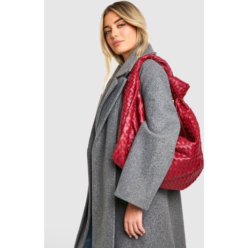 Borsa a spalla oversize con nodo in tessuto - boohoo - Modalova