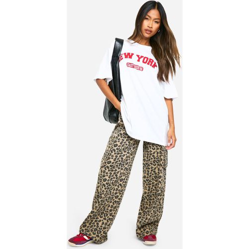 Jeans Cargo a gamba ampia con stampa leopardata - boohoo - Modalova