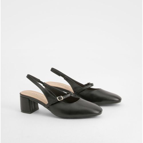 Ballerine slingback a calzata ampia a blocco basso - boohoo - Modalova