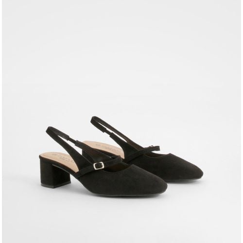 Ballerine slingback a calzata ampia a blocco basso - boohoo - Modalova