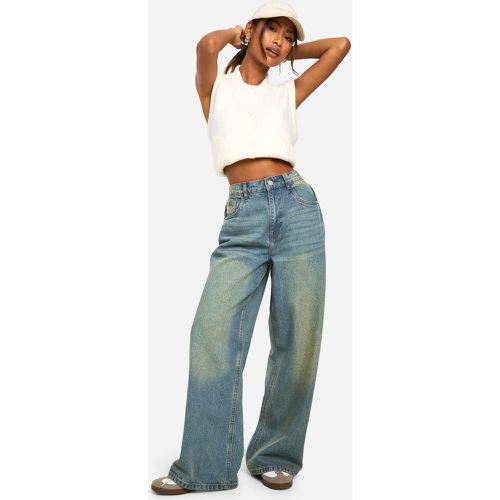 Jeans dritti in lavaggio sporco - boohoo - Modalova