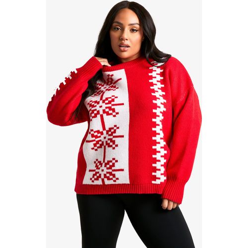 Maglione Plus Size Premium in maglia con motivi Fairisle - boohoo - Modalova