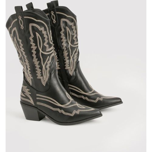 Botas Camperas Estilo Western Con Costuras En Contraste - boohoo - Modalova