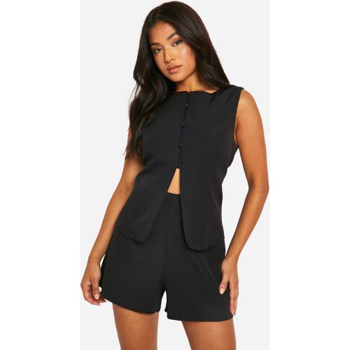 Chaleco Petite Entallado, Negro - boohoo - Modalova