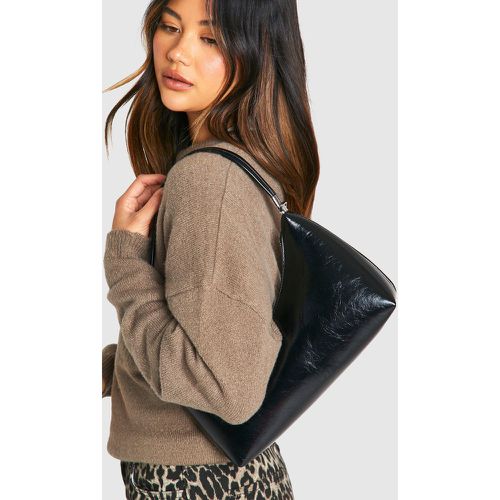 Bolso De Hombro De Cuero Sintético Brillante Con Cremallera - boohoo - Modalova