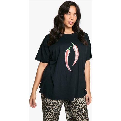 Camiseta Plus Oversize Con Estampado Gráfico De Chile - boohoo - Modalova