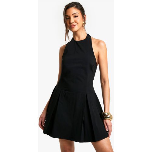 Vestido Skater De Bengalina Con Escote Halter - boohoo - Modalova