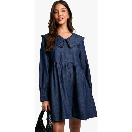 Vestido Holgado Vaquero Con Cuello - boohoo - Modalova