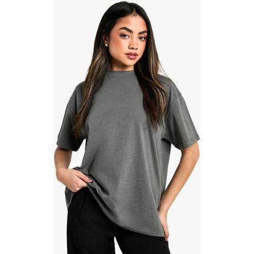 Camiseta Oversize Básica, Gris - boohoo - Modalova