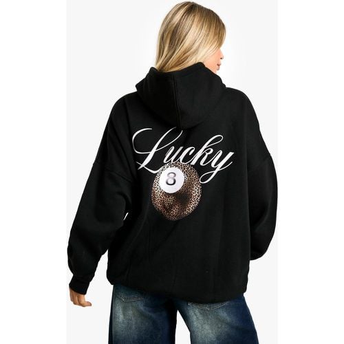 Sudadera Oversize Con Capucha Y Estampado De Leopardo Lucky 8 - boohoo - Modalova