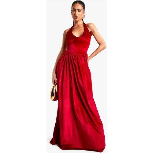 Vestido Maxi De Terciopelo Con Escote En U Estilo Mesonera - boohoo - Modalova