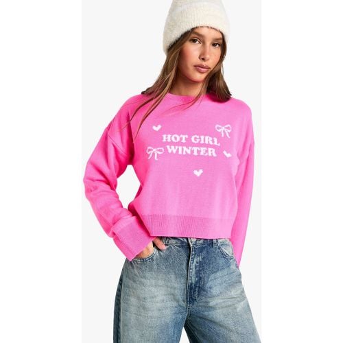 Jersey Crop Navideño Hot Girl Winter - boohoo - Modalova