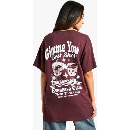 Camiseta Oversize Con Estampado Gimme Your Best Shot - boohoo - Modalova