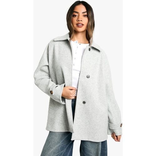 Chaqueta Efecto Lana Asimétrica - boohoo - Modalova