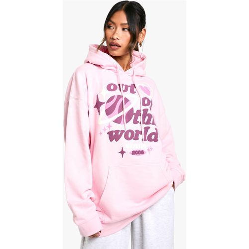 Sudadera Oversize Con Capucha Y Estampado De Out Of This World En Relieve - boohoo - Modalova