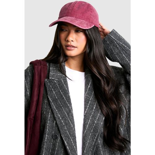 Cappello da baseball slavato bordeaux - boohoo - Modalova