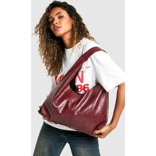 Bolso Tote De Cuero Desgastado - boohoo - Modalova