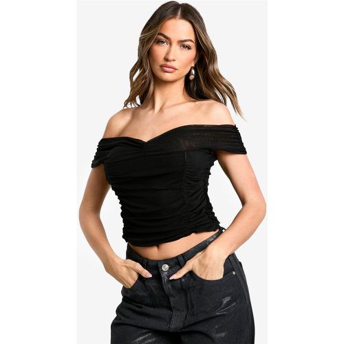 Top Estilo Corsé De Malla Fruncido - boohoo - Modalova