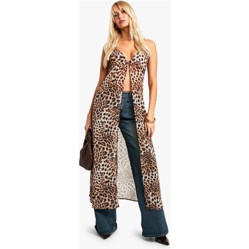 Top Maxi De Tejido Con Estampado De Leopardo - boohoo - Modalova