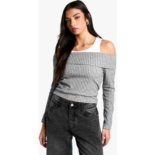 Top De Canalé 2 En 1, Gris - boohoo - Modalova