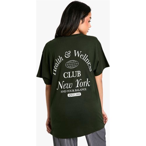 Camiseta Oversize Con Estampado Ny Health And Wellness - boohoo - Modalova