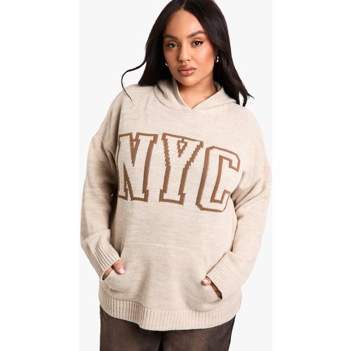 Sudadera Plus De Punto Con Capucha Y Estampado Nyc - boohoo - Modalova