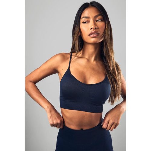 Reggiseno sportivo Premium modellante a coste senza cuciture con supporto leggero - boohoo - Modalova