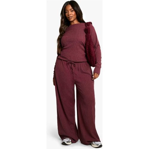 Pantaloni Plus Size con trama e laccetti in vita - boohoo - Modalova