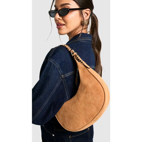 Bolso De Hombro De Ante Sintético Con Costuras - boohoo - Modalova