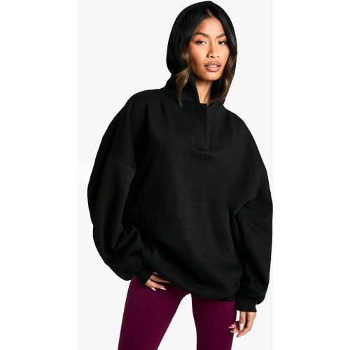 Sudadera Oversize Con Capucha, Corte En El Escote Y Mangas De Globo - boohoo - Modalova