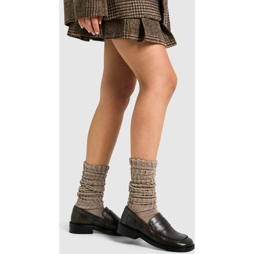 Calcetines Holgados De Punto, Beige - boohoo - Modalova