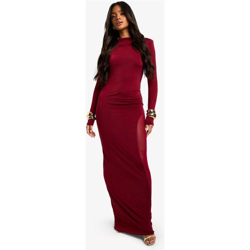 Vestito maxi seducente a maniche lunghe con dettagli in rete - boohoo - Modalova