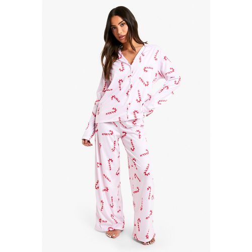 Pijama Petite Con Estampado De Bastones De Caramelo - boohoo - Modalova