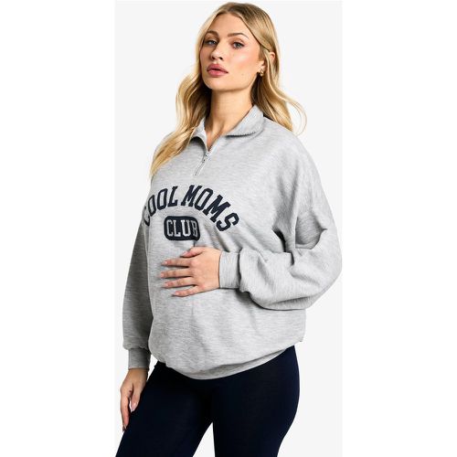 Conjunto Premamá De Leggings Y Sudadera Con Cremallera A La Mitad Y Eslogan Cool Moms Club - boohoo - Modalova