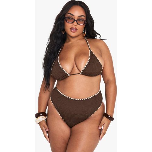 Conjunto Plus De Biquini De Triángulo Con Costuras En Contraste - boohoo - Modalova
