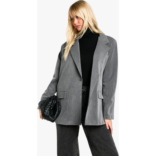 Blazer sartoriale oversize a righe verticali - boohoo - Modalova