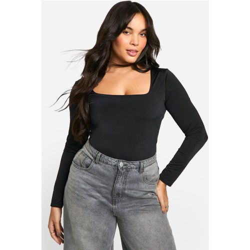 Body Plus Size seducente su due livelli con scollo quadrato - boohoo - Modalova