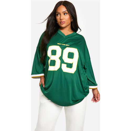 Top Plus Oversize De Fútbol Con Eslogan 89 New York City - boohoo - Modalova